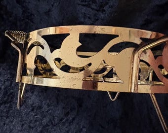 Vintage 50s Bauer Casserole Gold Metal Cradle / Holder MCM