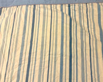 Vintage 60s Blue and White Stripe Full Double Flat Sheet Lady Pepperell 100% Cotton Retro Vintage Linens Bed Sheet