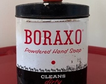 Vintage 50s Borax Metal Tin Boraxo Soap Dispenser Container Black and Red Powdered  Hand Soap Great Condition Rustic Primitive Country Home -  Israel