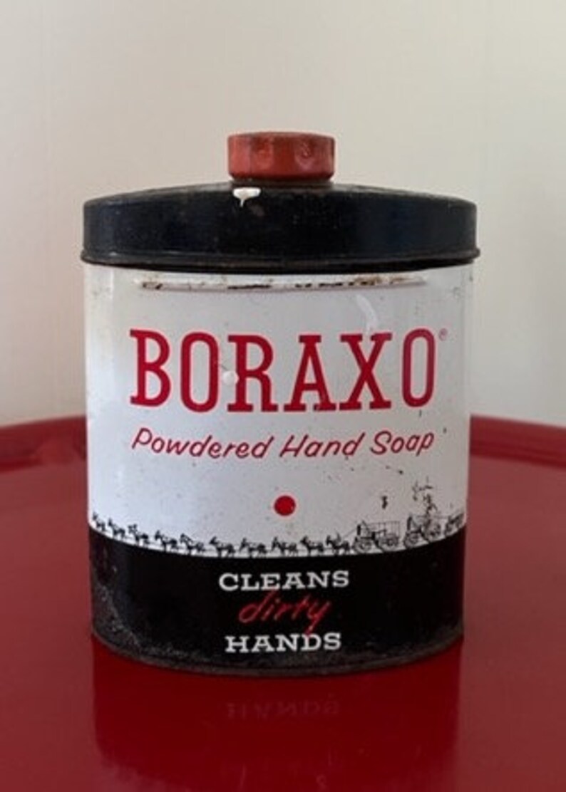 Vintage 50s Borax Metal Tin Boraxo Soap Dispenser Container Etsy