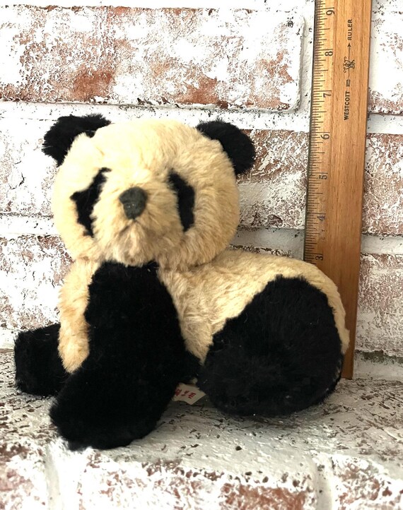 ❤️1950's❤️ Antique Panda パンダのぬいぐるみ　vintage Vintage 60s Small Panda Bear Pure Wool Plush Stuffed Animal Black