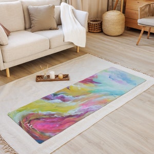 I AM Beautifully Incomplete Ahavah Designs Yoga mat colorful art workout gym mat