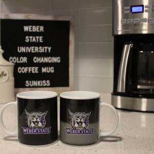 Color Changing! Weber State University Wildcats NCAA ThermoH Exray Ceramic Coffee Mug