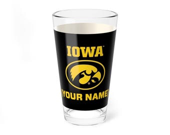 Iowa Hawkeyes GEPERSONALISEERDE NAAM (Kies je naam) Pintglas - Waaierbeker