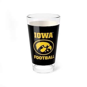 Iowa Hawkeyes FOOTBALL Pint Glass - Fan Cup