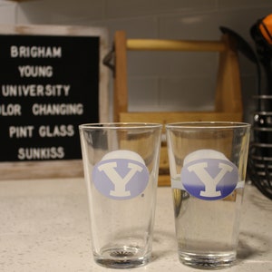 Color Changing! BYU Cougars ThermoC Logo Pint Glass