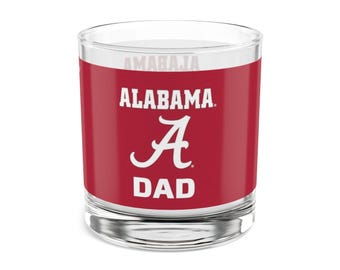 Vaso de cerveza Old Fashioned de Alabama Crimson Tide DAD - Copa de abanico