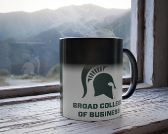 Color Changing! Michigan State Spartans BUSINESS ThermoH Morphin Ceramic Coffee Mug - Heat Sensitive - Fan Cup
