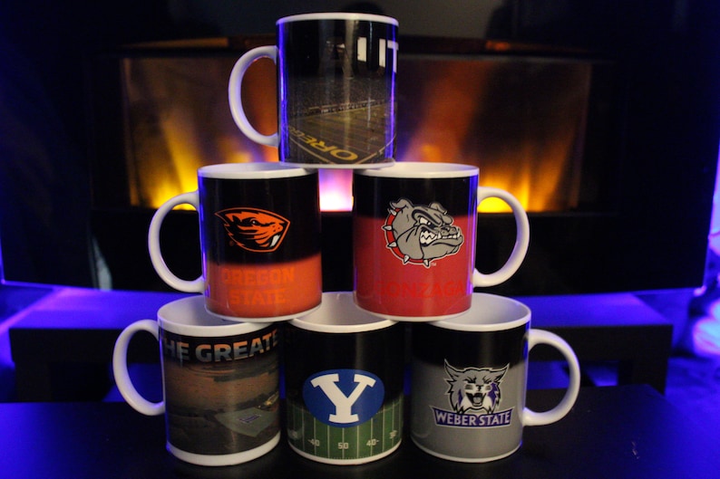 Color Changing NCAA Logo Ceramic Coffee Mugs Etsy