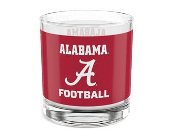 Vaso de cerveza Old Fashioned Rocks de Alabama Crimson Tide para aficionados al fútbol