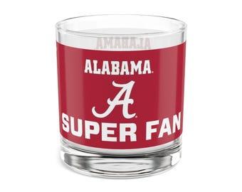 Vaso de cerveza Old Fashioned SUPER FAN de Alabama Crimson Tide - Copa de fan