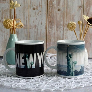 Color Changing! New York City Skyline ThermoH Exray Ceramic Coffee Mug