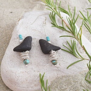 Pendientes INSPIRED CERAMIC, pendientes colgantes de aves, pendientes de arcilla negra, pendientes artísticos