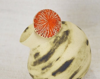 Anel de Cerâmica Laranja
