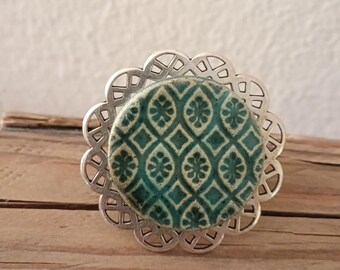 Ceramic Green Statement Ring
