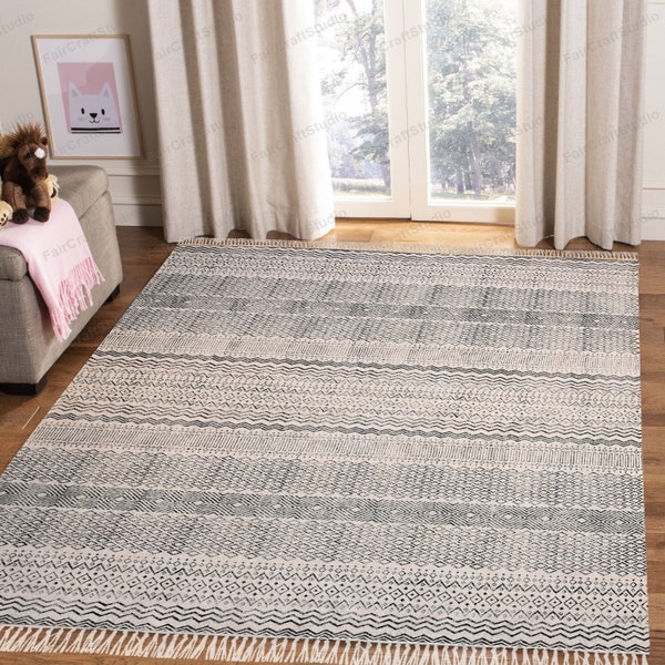 Washable Cotton Rug Extra Large Area Rug for Living room, Dining room, Bedroom, Entryways, Hallways, Patio Machine Washable Cotton Carpet