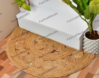 Jute doormat, Entrance rug, entrance mat, door mat, half circle doormat, half circle rug, braided doormat,half round rug, half moon doormat