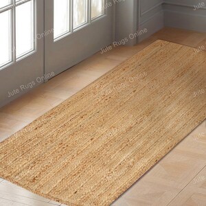 Natural jute Runner Rug, Kitchen Runner Rug Mats, Sisal Runner Rug, CUSTOM Size Hallway Entryway Kitchen Floor Laundry Carpet Runner Rug, Non Slip