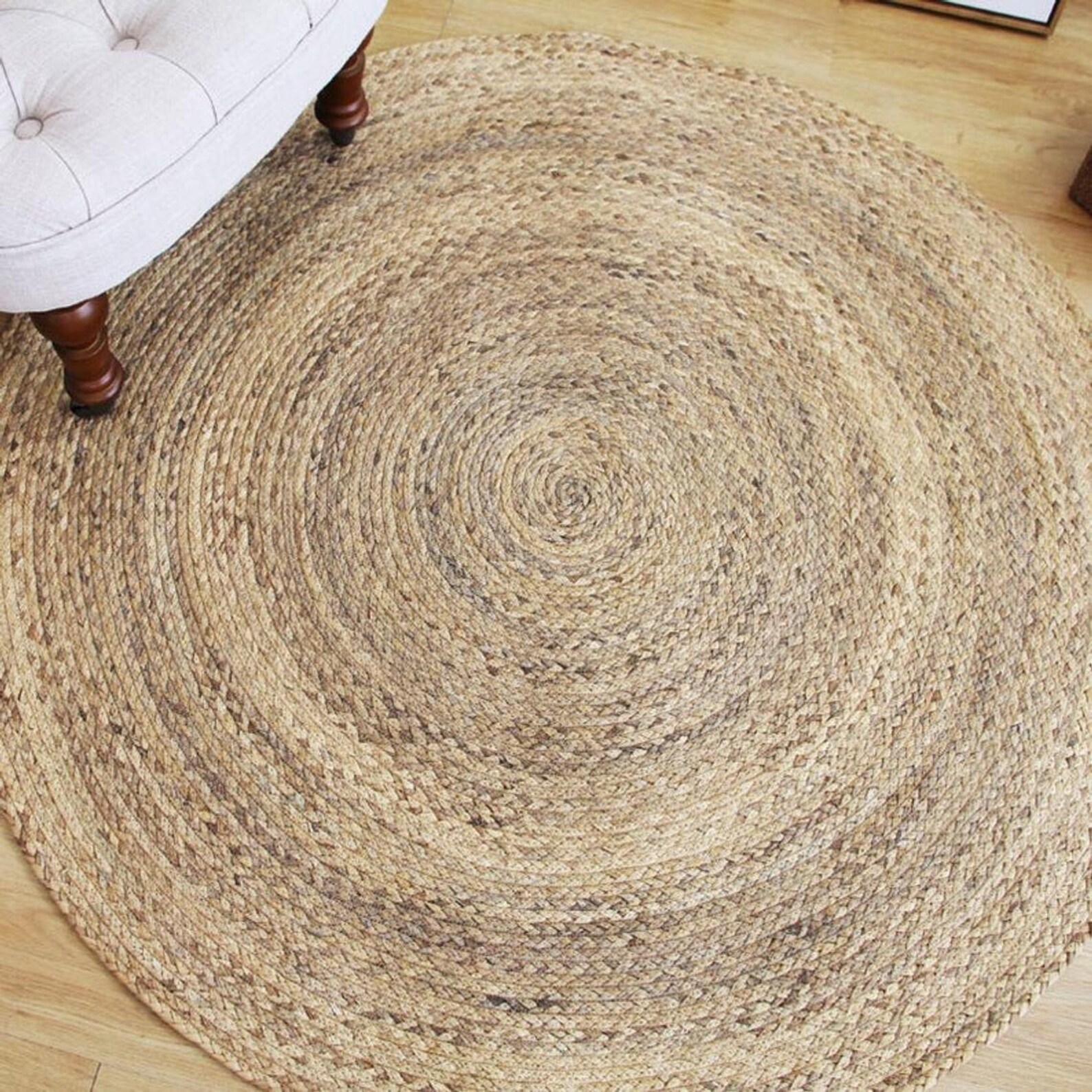 Extra Large Braided Chindi Round Rugs Dining Room Area Carpet Etsy