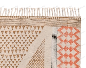 Washable Cotton Rug Washable Organic Area Rug for Living room, Dining room, Bedroom, Entryways, Hallways, Patio Machine Washable  Carpet