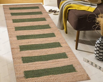 Green Jute Stairs Runner sage green Stairs Carpet Step Rugs Stair Rugs Jute Runner rug hemp runner Hallway runner rug Stair Treads Rugs