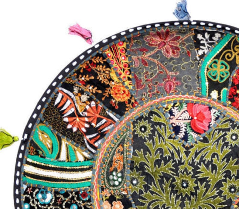 32 inch round pillow cover round pillow sham Black round Etsy