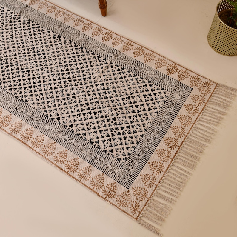 Custom Size Stair Runner Rug Bohemian Cotton Washable non slip Stair Treads Rug Washable Stair Runner Carpet Cotton Carpet Runner for Stairs