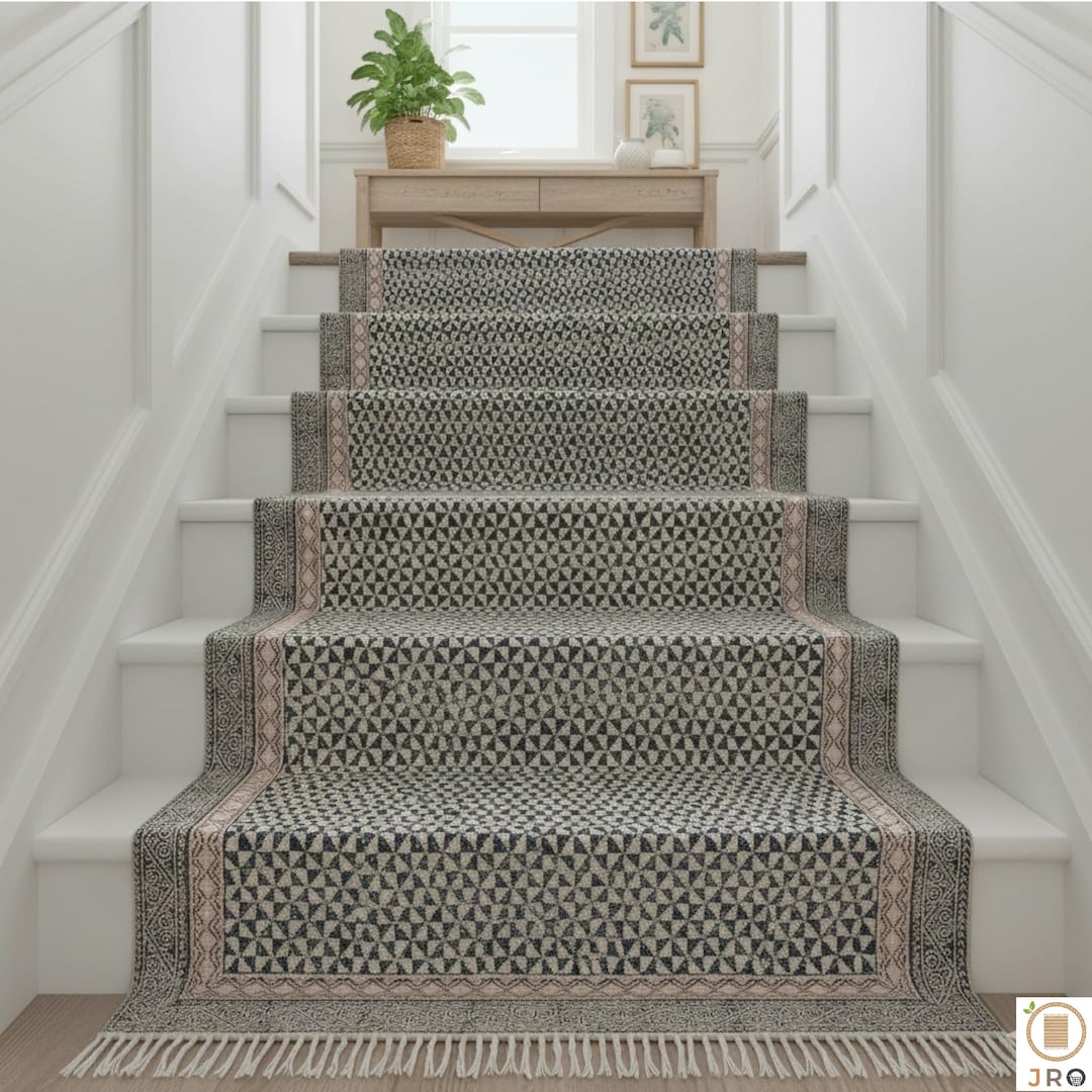 Single Stair Rug Non Slip Washable Cotton Stairs Runner Stair Treads Rug Cotton Runner ...
