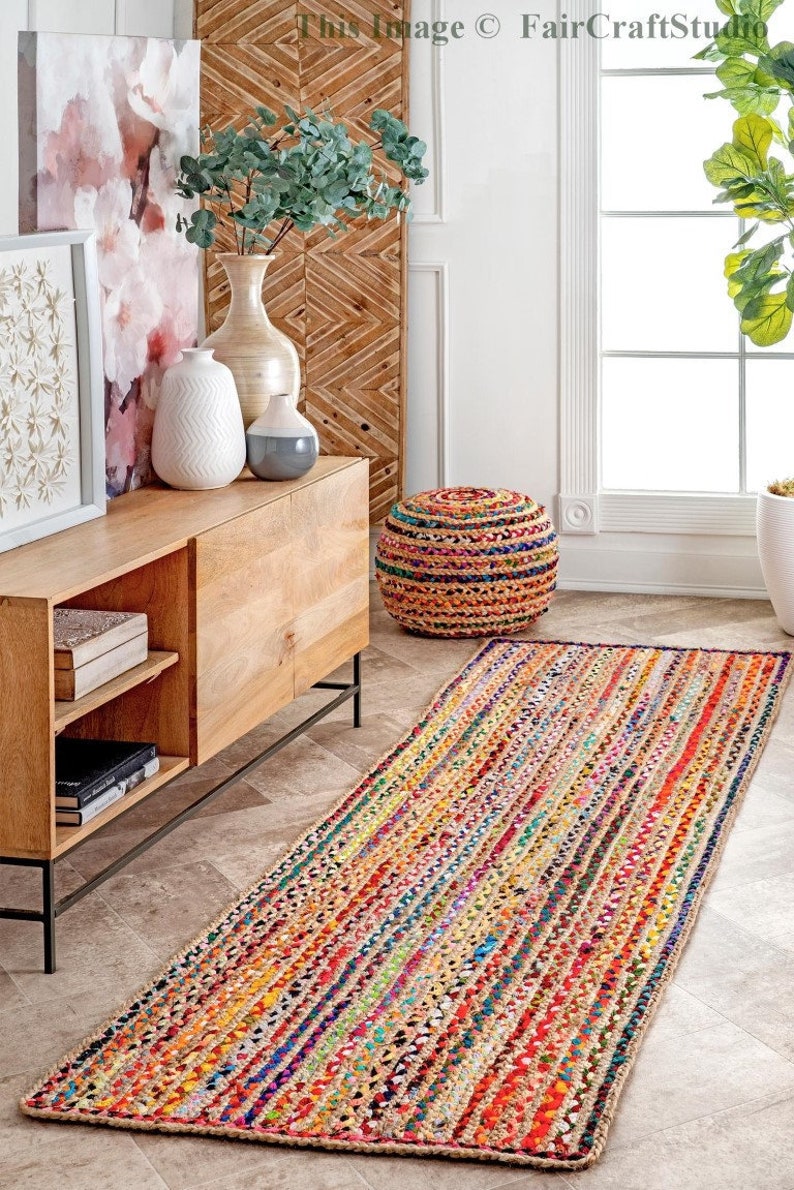 Hallways Runner Braided Living Room Area Rug Bohemian Dining Etsy
