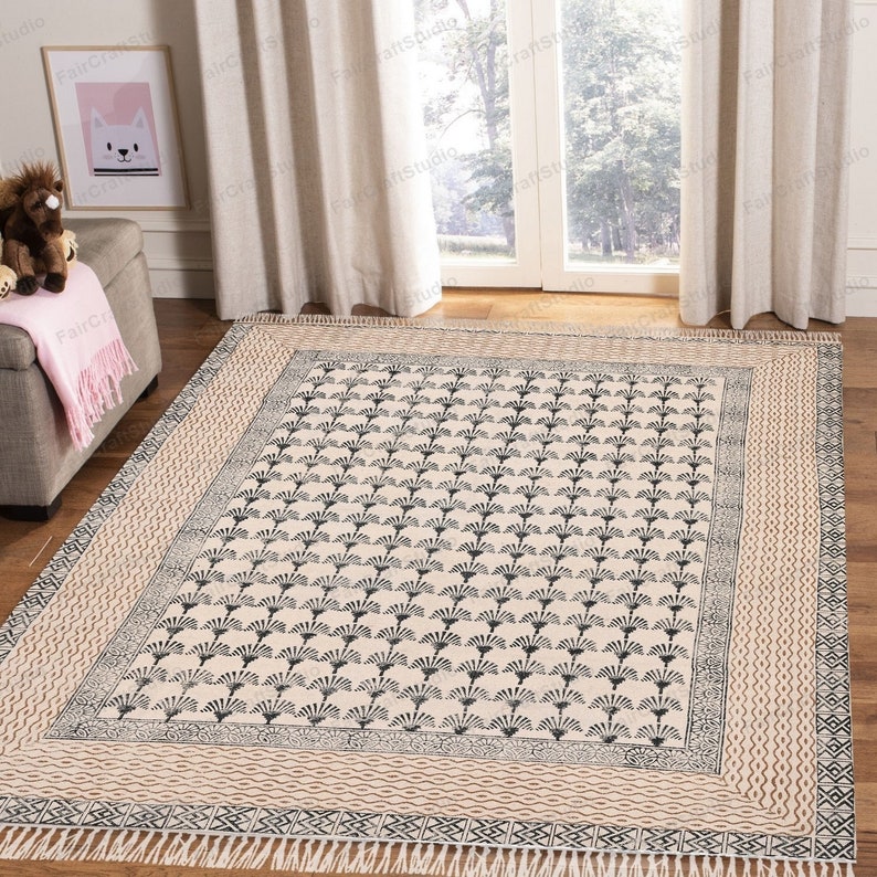 Washable Cotton Rug Extra Large Area Rug for Living room, Dining room, Bedroom, Entryways, Hallways, Patio Machine Washable Cotton Carpet