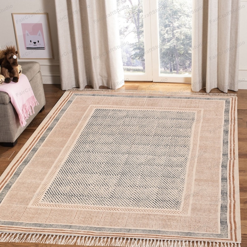 Washable Cotton Rug Extra Large Area Rug for Living room, Dining room, Bedroom, Entryways, Hallways, Patio Machine Washable Cotton Carpet
