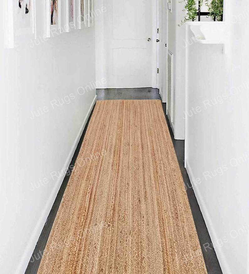 Natural jute Runner Rug, Kitchen Runner Rug Mats, Sisal Runner Rug, CUSTOM Size Hallway Entryway Kitchen Floor Laundry Carpet Runner Rug, Non Slip