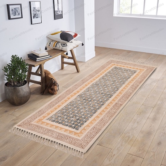 Cotton Runner Rug Yoga Mat Machine Washable Rug entry rug, staircase runner, hall runner, bedside runner rug  bath mat runner Kitchen Rug