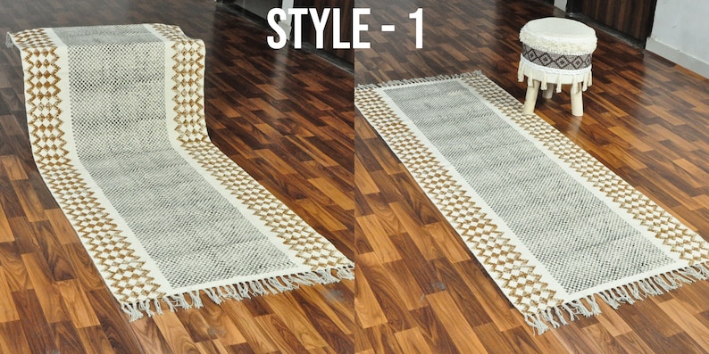 Cotton Washable Runner Rug hall runner entry rug, yoga mat staircase runner, runner carpet Machine Washable Rug bath mat runner Kitchen Rug STYLE 1