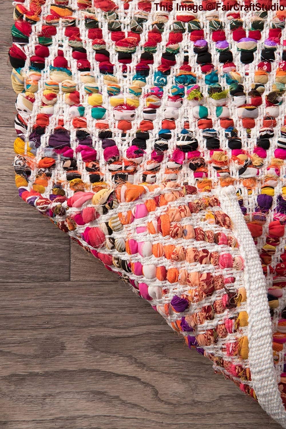 Indian Chindi Rug Recycled Cotton Chindi Area Rug Hand Woven Etsy