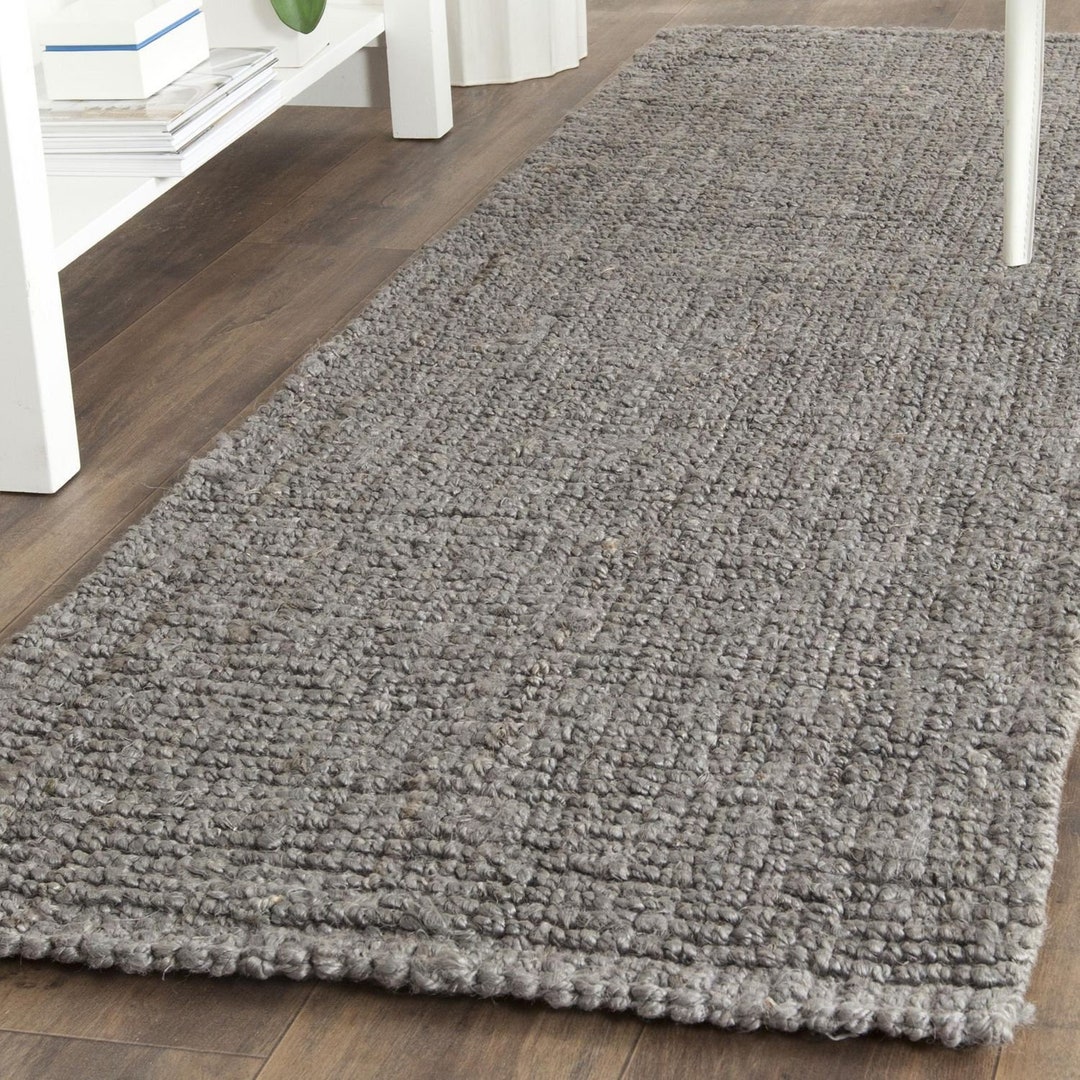 Hand Woven Gray Jute Runner Rug Hemp Rug 2.5x8 2.5x10 Etsy