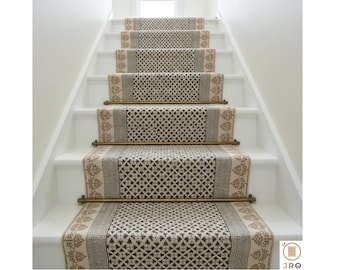 Custom Size Stair Runner Rug Bohemian Cotton Washable non slip Stair Treads Rug Washable Stair Runner Carpet Cotton Carpet Runner for Stairs