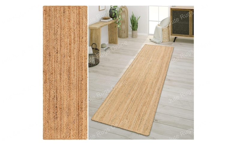 Natural jute Runner Rug, Kitchen Runner Rug Mats, Sisal Runner Rug, CUSTOM Size Hallway Entryway Kitchen Floor Laundry Carpet Runner Rug, Non Slip