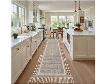 Washable Runner for Kitchen Cotton Kitchen Runner Rug Soft Non Slip Bath Mat Rug Runners for Kitchen Runner Carpet Runner Utility Mat Runner