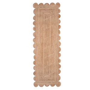 Scalloped Runner Rug Scalloped Jute Rug Jute Scallop Rug jute Runner Rug Scalloped Rug kitchen runner Rug Hallway Runner, Entry Rug Runner
