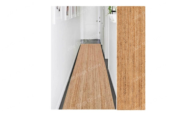 Natural jute Runner Rug, Kitchen Runner Rug Mats, Sisal Runner Rug, CUSTOM Size Hallway Entryway Kitchen Floor Laundry Carpet Runner Rug, Non Slip