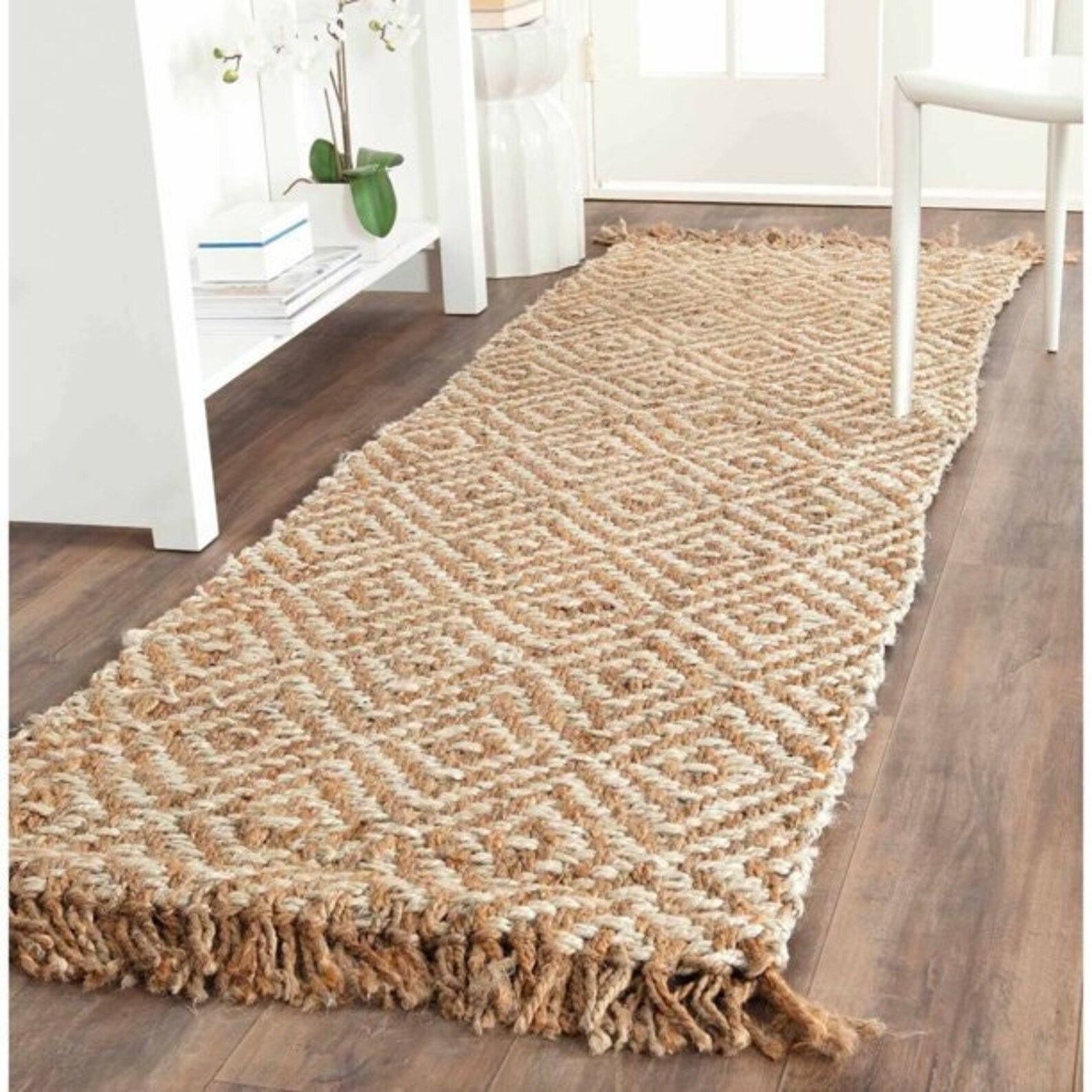 Diamonds Hemp Jute Rug Runner 2X6 2x8 2x10 2x12 2X14 Etsy