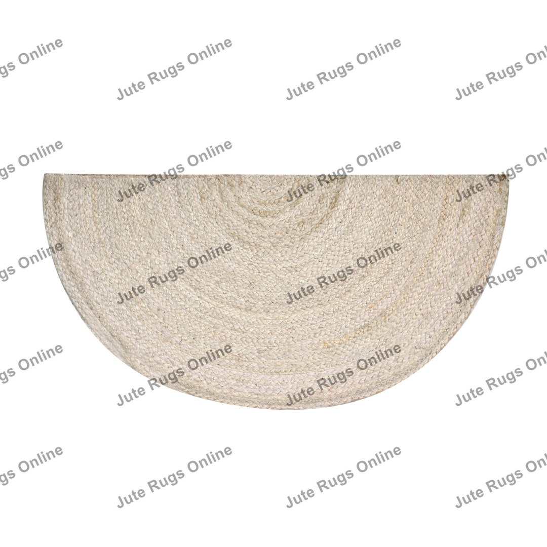 White Jute Half Circle Doormat Entryway Rug Half Moon Doormat Half