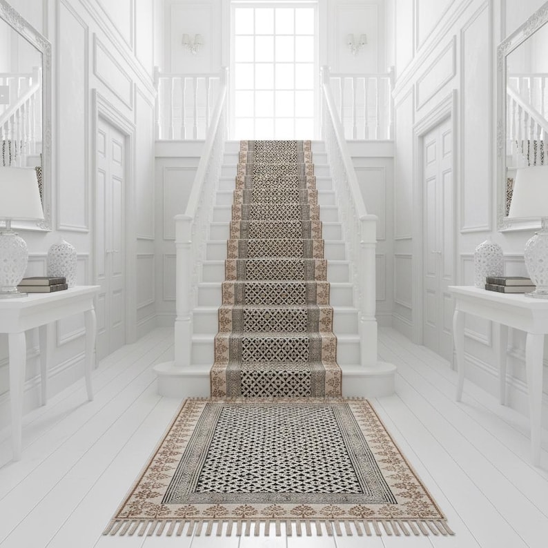 Washable kitchen rug Staircase Runner Long Entry Rug Cotton Machine Washable Hallway Rugs Carpet Runners kitchen Throw Rugs Bathroom Runner