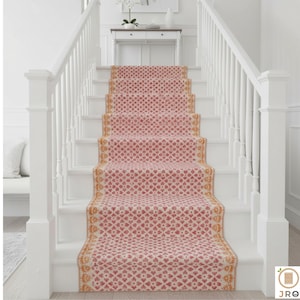 Cotton Stairs Runner Rug | Bohemian Runner Rug, Handwoven Rug for Bedside, Entryway, Kitchen, Modern Decor, Custom Sizes Rug, Eco Friendly