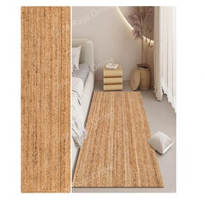 Natural jute Runner Rug, Kitchen Runner Rug Mats, Sisal Runner Rug, CUSTOM Size Hallway Entryway Kitchen Floor Laundry Carpet Runner Rug, Non Slip