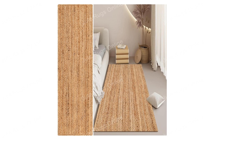 Natural jute Runner Rug, Kitchen Runner Rug Mats, Sisal Runner Rug, CUSTOM Size Hallway Entryway Kitchen Floor Laundry Carpet Runner Rug, Non Slip