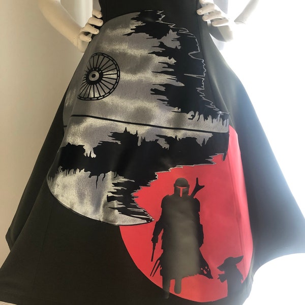 Mando Death Star High Waisted Skirt