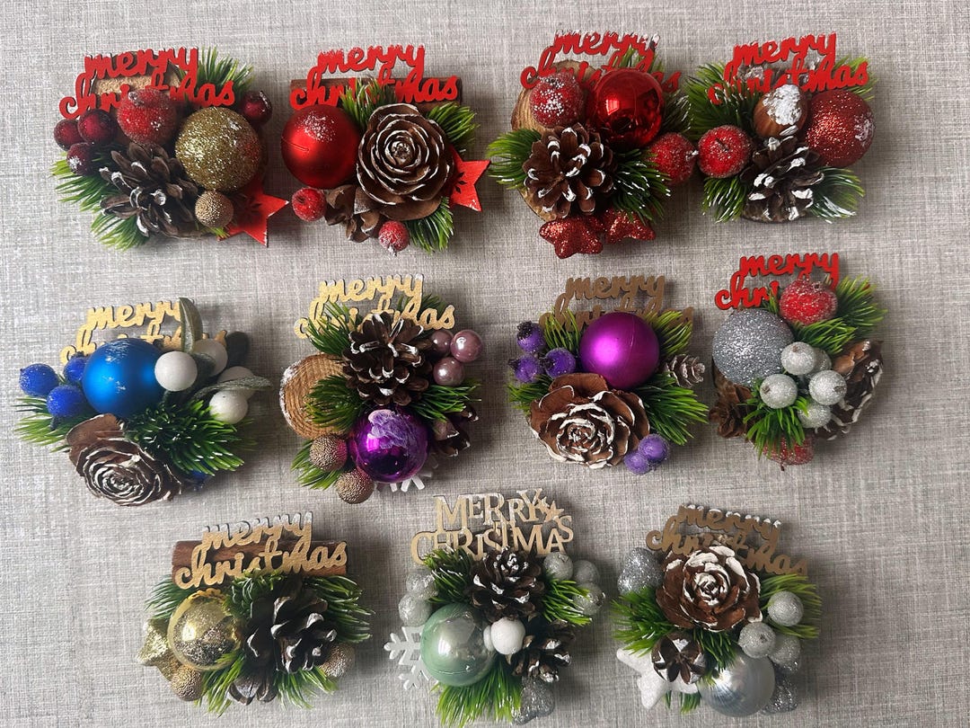 Handmade Christmas Fridge Magnets: Pine Cone & Dried Orange Decor - Etsy UK