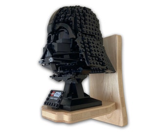 Soporte de pared para la colección Lego Helmet de Hard Maple - p.ej. Dark Trooper 75343 | Soldado de asalto 75276 | Portacasco Lego Star Wars